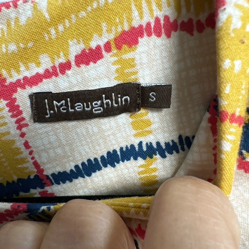 J McLaughlin Yellow and Blue Checkered Midi Dress - Picture 4 of 7